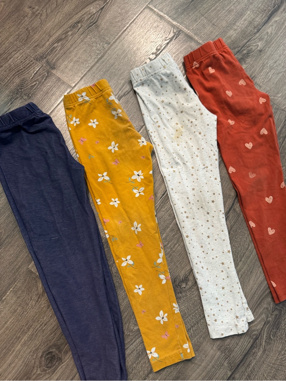 Carter’s Kids pant leggings bundle set girls size 7 Floral denim hearts stars